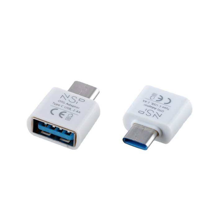 NSP ADAPTOR USB 3.0 OTG 2.4A FEMALE ΣΕ TYPE C MALE WHITE