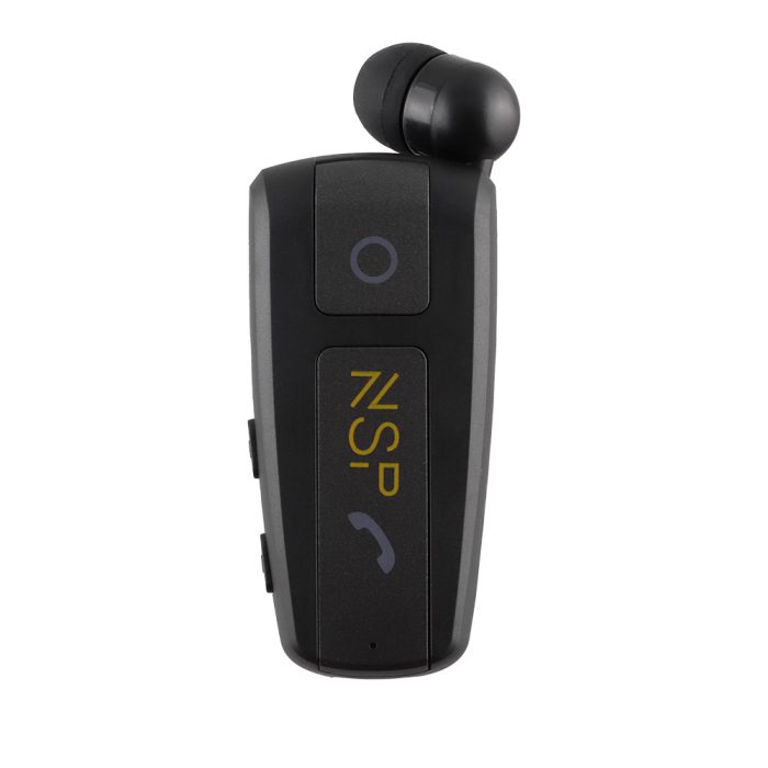 NSP BLUETOOTH BN220 RETRACTABLE CLIP ON HEADSET V5.3 VIBRATION + ANTI-LOST BLACK