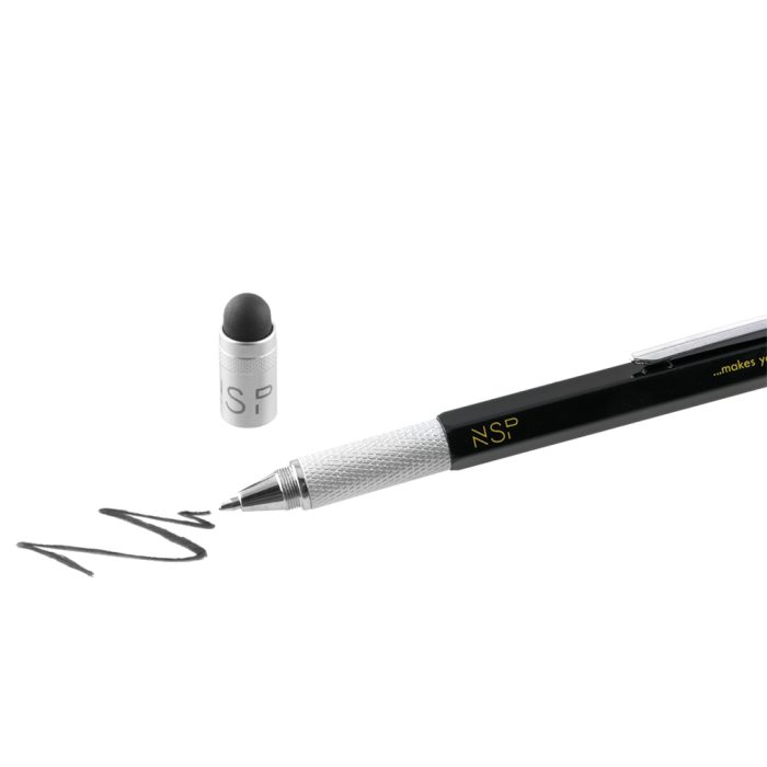 NSP 7 IN 1 METALLIC MULTI-TOOL PEN BLACK