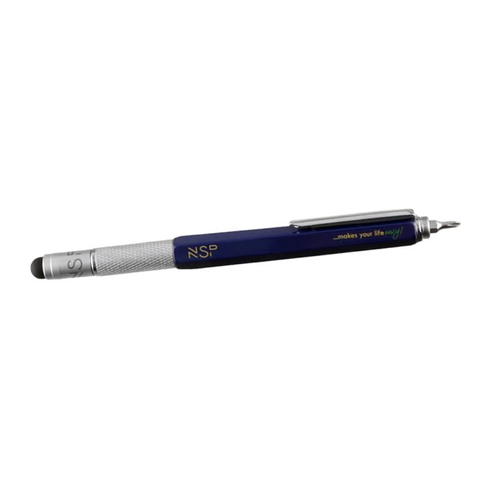 NSP 7 IN 1 METALLIC MULTI-TOOL PEN BLUE