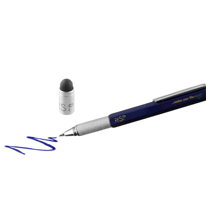 NSP 7 IN 1 METALLIC MULTI-TOOL PEN BLUE
