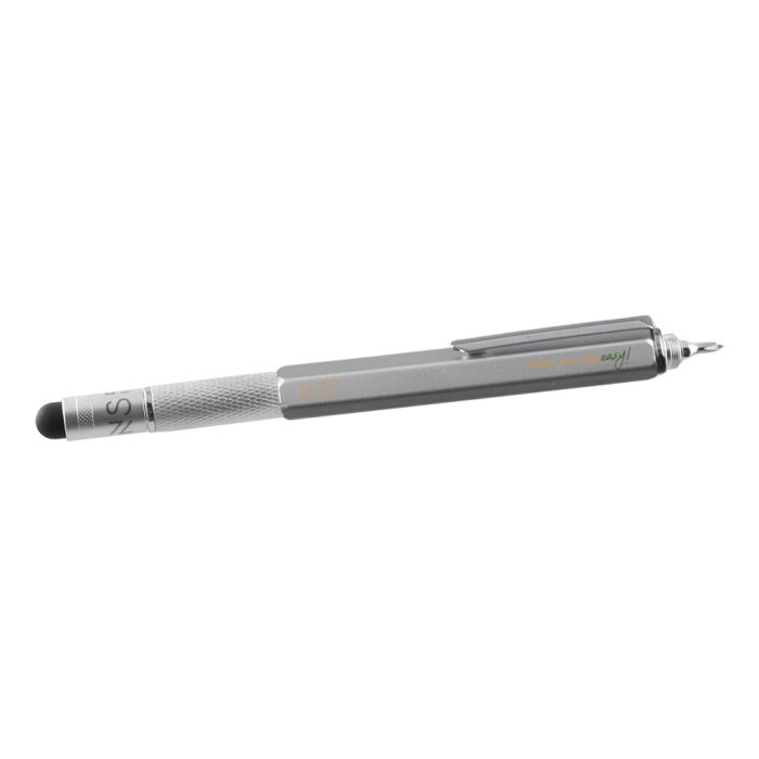 NSP 7 IN 1 METALLIC MULTI-TOOL PEN SILVER (WITH RED INK)