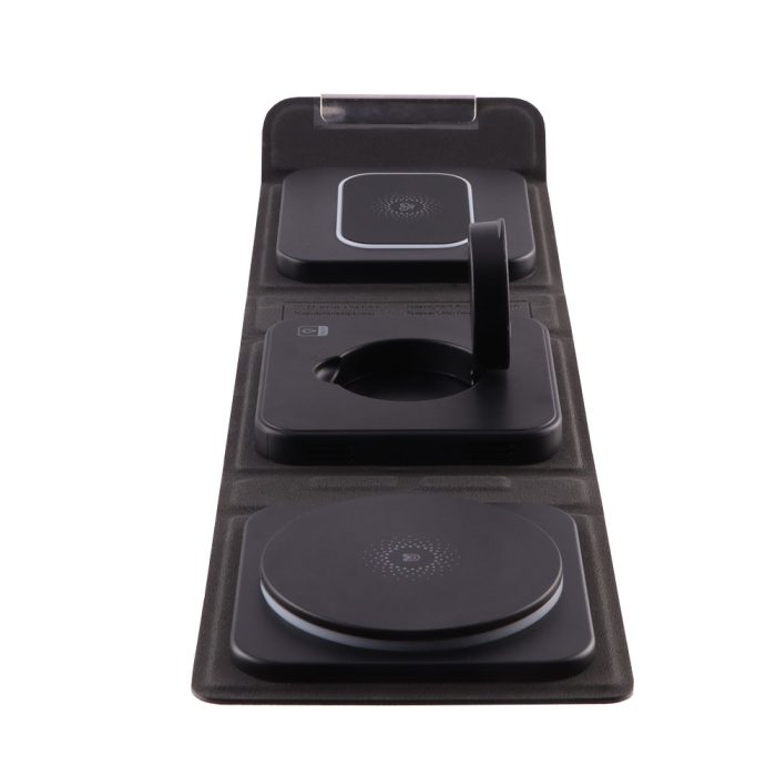 NSP N19 WIRELESS CHARGER 3 IN 1 MAGSAFE 15W (PHONE 15W/SMARTWATCH 5W/BLUETOOTH 3W) USB-C 1m BLACK
